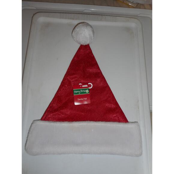 Red Sparkleing Christmas Santa Hat 17″ Tall by Merry Brite - Picture 1 of 2